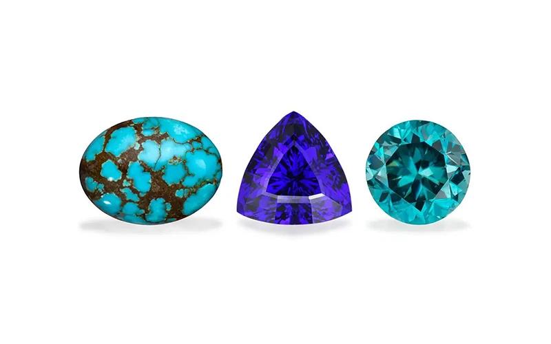 Décembre turquoise tanzanite zircon bleu pierres précieuses de naissance