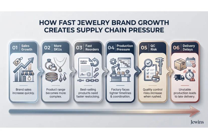 Jewelry brand growth creates supply chain pressure from more SKUs, reorders, quality control, and delivery needs