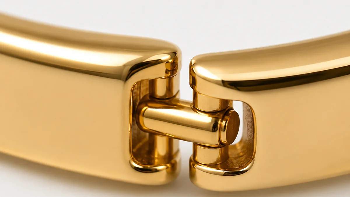 hinged closure for stainless steel bangle bracelets