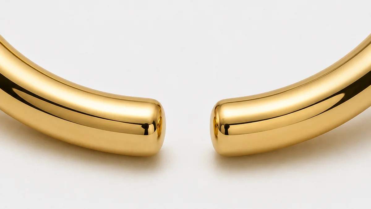 open cuff closure structure for stainless steel cuff bracelets