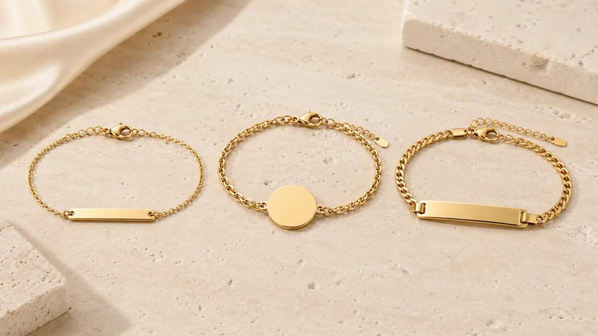 custom logo stainless steel bracelets for jewelry brands