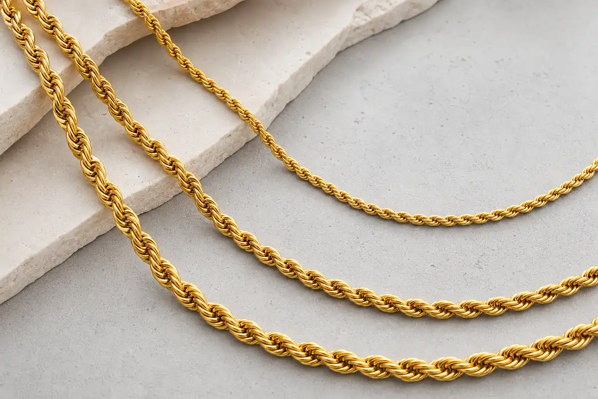 stainless steel rope chain necklace